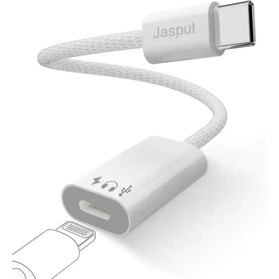 Adaptador de Áudio Lightning para USB C, Adaptador de Áudio para Fone de Ouvido USB C Macho para Fêmea Lightning com Car