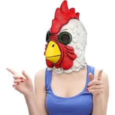 Máscara de Galo, Máscaras de Látex Engraçadas para Cosplay de Galinha, Acessórios para Festas e Eventos