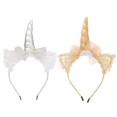 Beaupretty 2 peças de tiaras de unicórnio com orelhas, acessórios para fotos, fantasia de aniversário para meninas, aces