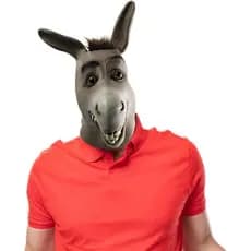 Máscara Engraçada de Cabeça de Burro para Halloween, Máscara de Cosplay de Animal em Látex para Adultos
