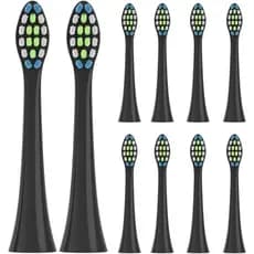 10 Cabeças de Escova de Dentes de Reposição para Escova Elétrica Operan com Tampa Protetora, Pretas