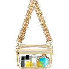 Bolsa Transparente Aprovada para Estádios, Bolsas Transparentes Femininas Transversais para Concertos e Eventos Esportiv