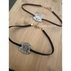 Colar Country Choker Feminina Ajustável Fivela Com Letra