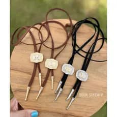 Colar Country Gravatinha Colar Choker Boho Chic Com Inicial WESTERN Elegante Exclusivo Moda Rodeio Festa Ana Castela