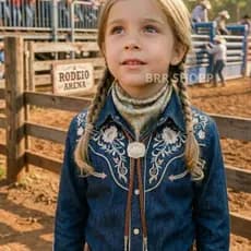 Gravatinha Infantil Feminino Juvenil Colar Country Com Inicial Couro Trançado Moda Ana Castela Rodeio Festa