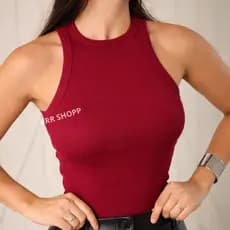 Regata Blusinha Feminina Premium Duplo Básica Elegante Blogueira Tendencia Algodão Qualide Premium