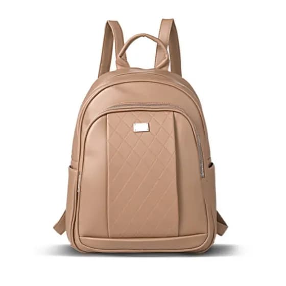 Mochila Feminina 2026 Grande Capacidade com Múltiplos Compartimentos em Couro Sintético para Escola, Trabalho e Viagem