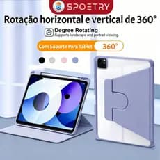Capa para iPad  Rotação 360° com Suporte Capa Anti-Impacto Para IPad Air 11 13 M2 Pro M4 Air 4 5 10.9 IPad 8 9 10ª