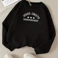 Moletom Masculino Moletom Feminino Blusa de Frio Casaco de Inverno Roupa Cristã Gospel Moletom gola preto blusão