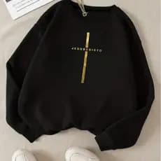 Moletom Masculino Moletom Feminino Blusa de Frio Casaco de Inverno Roupa Cristã Gospel Moletom gola redonda preto blusão