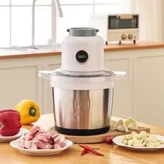 8L Moedor Triturador Elétrico Multiprocessador Picador Alimento Mixer Carne Alho Cozinha Casa Profissional 110v - MGC