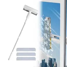 Rodo Mop Spray Limpa Vidro Coletor Resíduos 1.3m Cabeça 180°Esponja 24.5cm Multiuso Microfibra