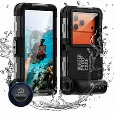 Kit capa mergulho Shellbox c/ controle remoto - 15m à prova d'água, flutuante, para celular 6.8"