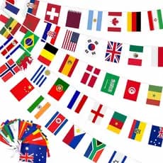 Varal Missionário Bandeiras 200/100/50 Países Bunting Corda Decoração Eventos