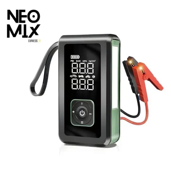 Compressor De Ar Portatil Auxiliar De Partida Carro Jump Starter Power Bank 15000mah Moto Bateria