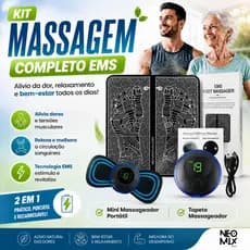 Kit Tapete Massageador Eletrico Dor Nos Pes Mini Massageador Portatil EMS Recarregavel Fisioterapia Alivio Corporal