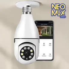 Câmera Lâmpada Wifi Espiã Segurança IP Robo 360 Visão Noturna Colorida Full HD Monitoramento Celular NeoMix