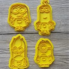 Kit 4 Cortador Marcador Molde Desenho Para Cookie Americana, Biscoitos e Outros