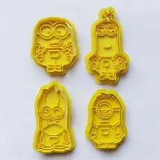 Kit 4 Cortador Marcador Minions Gru Meu Malvado Favorito Desenho Cookie Americana
