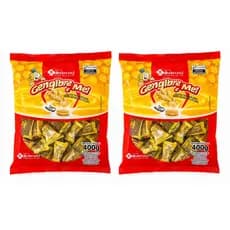 Kit 2 Pacotes Bala de Gengibre e Mel Natural Soberana 400g – Total 800g Alívio Garganta