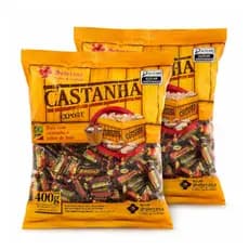 Kit 2 Pacotes Balas Mastigáveis Caramelo Com Castanha Soberana 400g