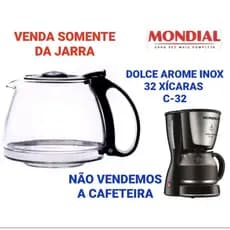 Jarra de Reposição Para Cafeteira Mondial Dolce Arome Inox 32 Xícaras C32 Vidro Reforçado