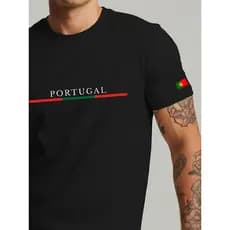 Camiseta Camisa Masculina Portugal Algodão Premium Manfinity Casual Confortável Blusa