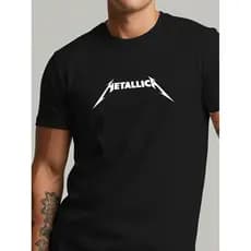 Camiseta Masculina Metallica Rock Banda Logo Clássica Algodão Premium Camisa Blusa Streetwear Blusa