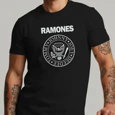 Camiseta Masculina Ramones Banda Rock Logo 100% Algodão Premium