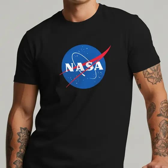 Camiseta NASA 100% Algodão Streetwear Camisa Casual Blusa SlimFit