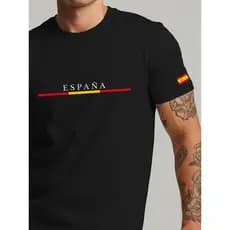 Camisa Espanha 100% Algodão Bandeira slim fit