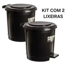 Kit C/2 Lixeira plástica Lixeira plástica  7,5 Litros  Cozinha  área com Pedal  Cozinha Banheiro área