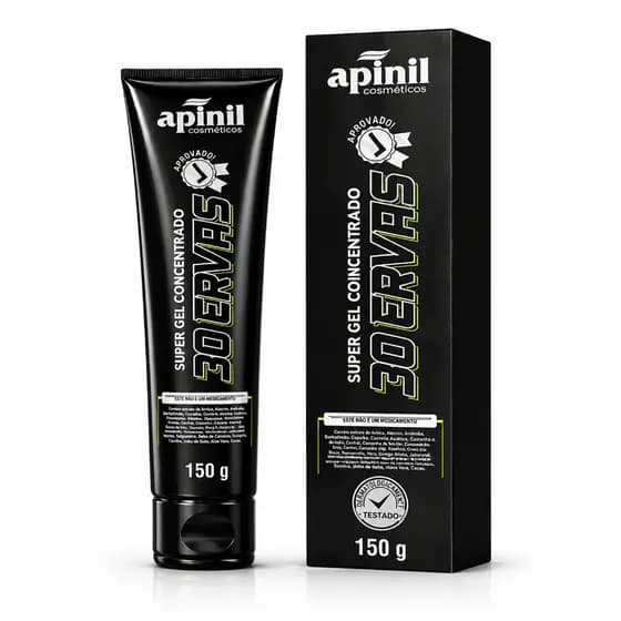 SUPER GEL MASSAGEADOR 30 ERVAS 190G APINIL 01 UNIDADE