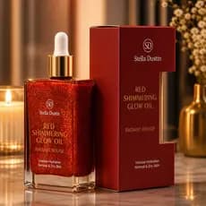 Óleo Corporal Iluminador Stella Dustin Red Shimmering Glow Oil Hidratante Com Brilho Radiant Rouge