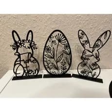 Estatueta de páscoa | coelho | Coelhinho | ovo de pascoa | Decoração criativa | suporte colorido