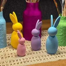 Coelhinho Decorativo Minimalista | Kit com 3 Coelhos | Decoração Páscoa Moderna | Estilo Japandi