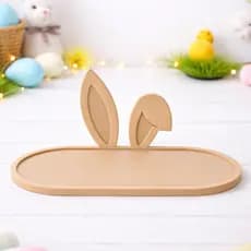 Bandeja Decorativa Coelho Páscoa 25cm | Porta Chocolates, Doces e Ovos | Enfeite Mesa Posta