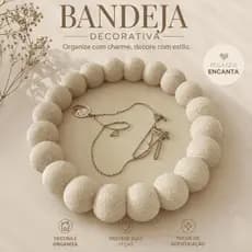 Bandeja Decorativa Porta Joias Redonda | Organizador cessórios | Decoração Quarto, Penteadeira