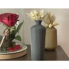 Vaso Decorativo Moderno Ripado Vaso Minimalista para Sala e Mesa | Decoração Elegante Estilo Japandi