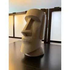 Cabeça Moai Decorativa | Estátua Moai Clássica | Escultura Moai Minimalista | Decoração Moderna