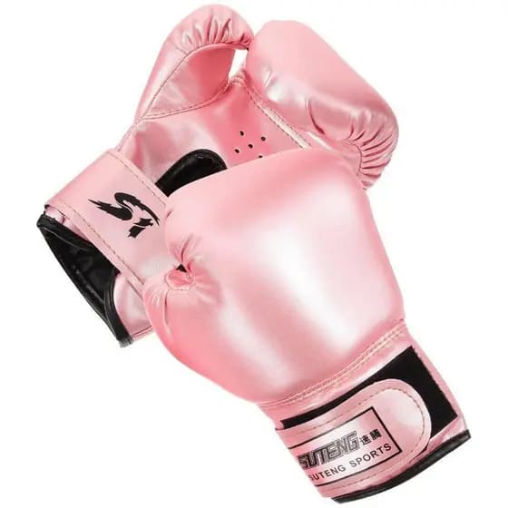 Luvas Pretas Boxe Infantil Para Treinamento Praticando Mulher Sparring Crianças Kickboxing Rosa