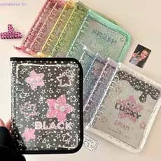 SUNDANCE Binder Capa Do Álbum De Fotos , A5 Korea Style Photocard Holder , Papelaria PVC Simples Transparente Coleção