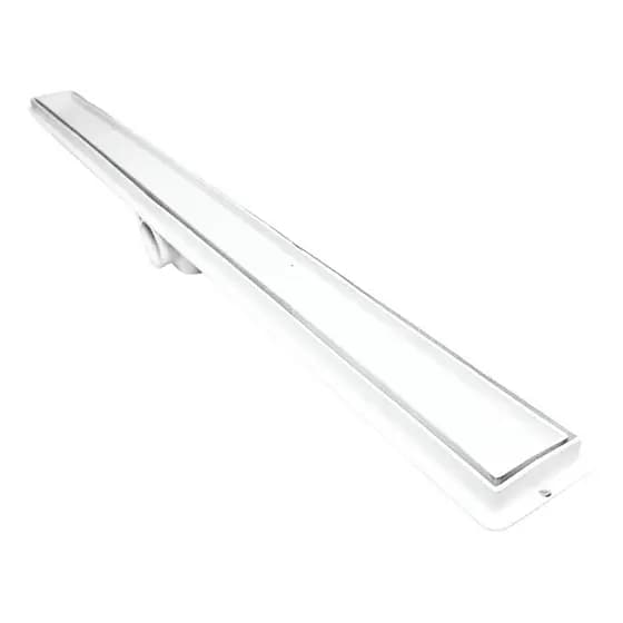 Ralo Linear Oculto 100cm com Sifão Seca Box 5cm Coletor Plástico Premium Branco, Preto e Cinza para Banheiro