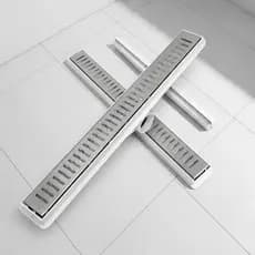 Ralo Linear 5x50 Inox Palito Sifonado Para Banheiro Branco Cinza Preto Saídas 40mm Tela Anti Inseto (5cmx50cm)