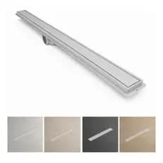 Ralo Linear 5cm X 100cm Invisível Oculto Sifonado Plástico Cinza