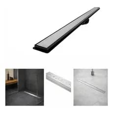 Ralo Linear Invisível 5x70  Sifonado Oculto Seca Piso Invisível 2 em 1 Coleto Preto Branco Cinza Saídas 40mm (5cmx70cm)