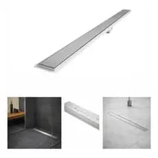Ralo Linear Invisível Seca o Piso 5x100 cm Oculto Banheiro Sifonado Branco com saídas 40 mm  (5cm x 100 cm)