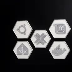 Pins Magnéticos Tech Hex – Pack 5 | Proxmox, DevOps, Redes e Sistemas