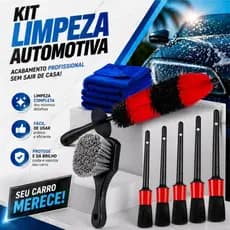 Kit Escova Limpeza Automotiva Detalhamento Rodas Pincéis + Escova Macia + Escova Roda + Toalha Microfibra Multiuso