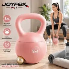 Kettlebell JOYFOX 4kg 6kg 8kg Emborrachado Peso Russo para Musculação Treino Funcional Academia Fitness
